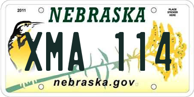 NE license plate XMA114
