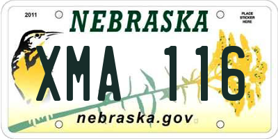 NE license plate XMA116