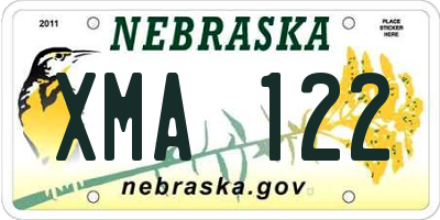 NE license plate XMA122