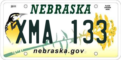 NE license plate XMA133