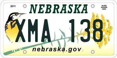 NE license plate XMA138