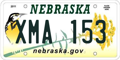 NE license plate XMA153