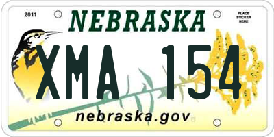 NE license plate XMA154