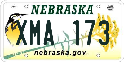 NE license plate XMA173