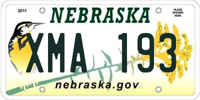 NE license plate XMA193