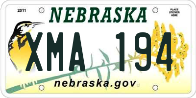 NE license plate XMA194