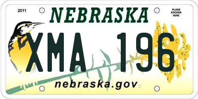 NE license plate XMA196
