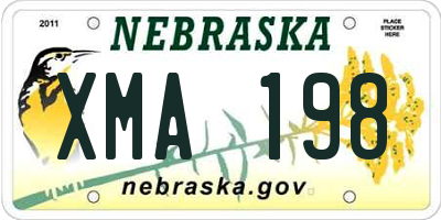 NE license plate XMA198