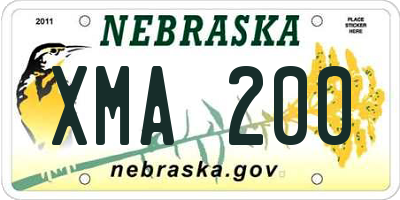 NE license plate XMA200