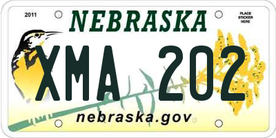 NE license plate XMA202