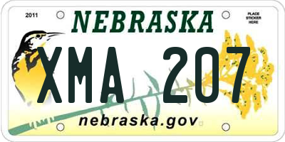 NE license plate XMA207