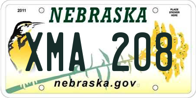 NE license plate XMA208