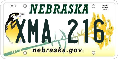 NE license plate XMA216