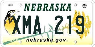 NE license plate XMA219