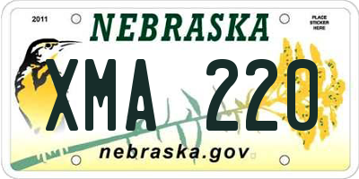 NE license plate XMA220