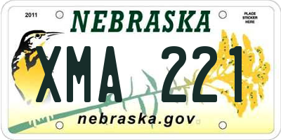 NE license plate XMA221