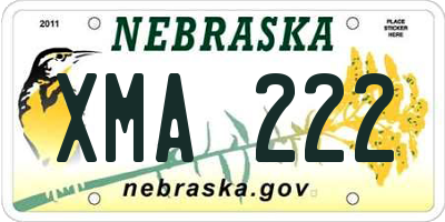 NE license plate XMA222