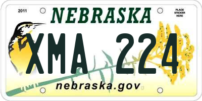 NE license plate XMA224