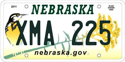 NE license plate XMA225