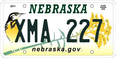 NE license plate XMA227