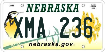 NE license plate XMA236