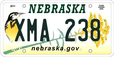NE license plate XMA238