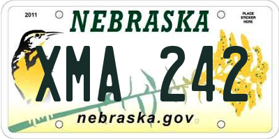 NE license plate XMA242