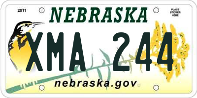 NE license plate XMA244