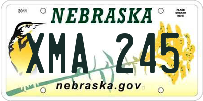NE license plate XMA245