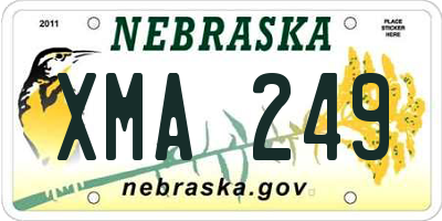 NE license plate XMA249