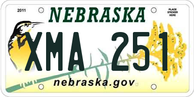 NE license plate XMA251