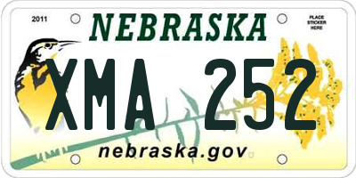 NE license plate XMA252