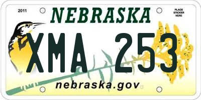 NE license plate XMA253