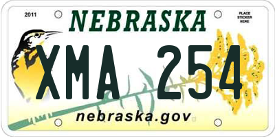 NE license plate XMA254