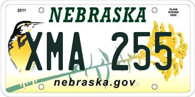 NE license plate XMA255
