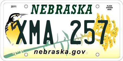 NE license plate XMA257