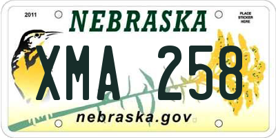 NE license plate XMA258