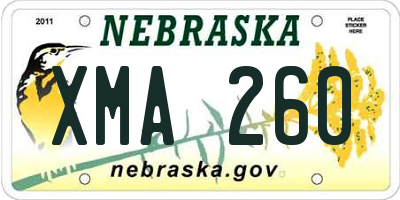 NE license plate XMA260