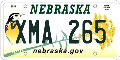 NE license plate XMA265