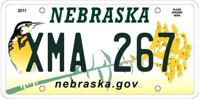 NE license plate XMA267