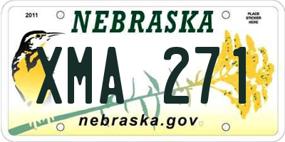 NE license plate XMA271