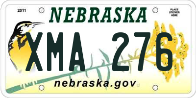 NE license plate XMA276