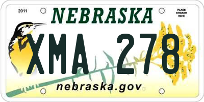 NE license plate XMA278