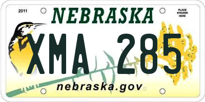 NE license plate XMA285