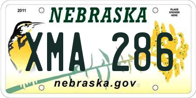 NE license plate XMA286