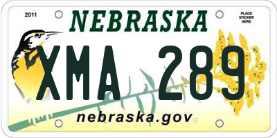 NE license plate XMA289