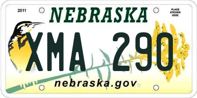 NE license plate XMA290