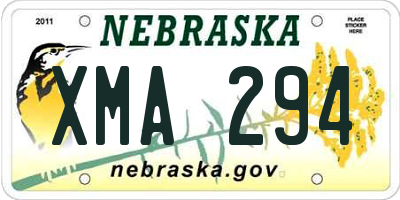NE license plate XMA294