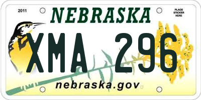 NE license plate XMA296