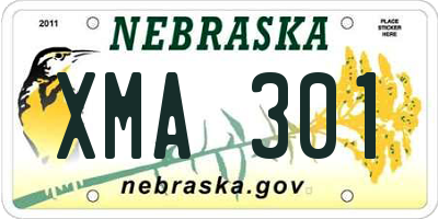NE license plate XMA301
